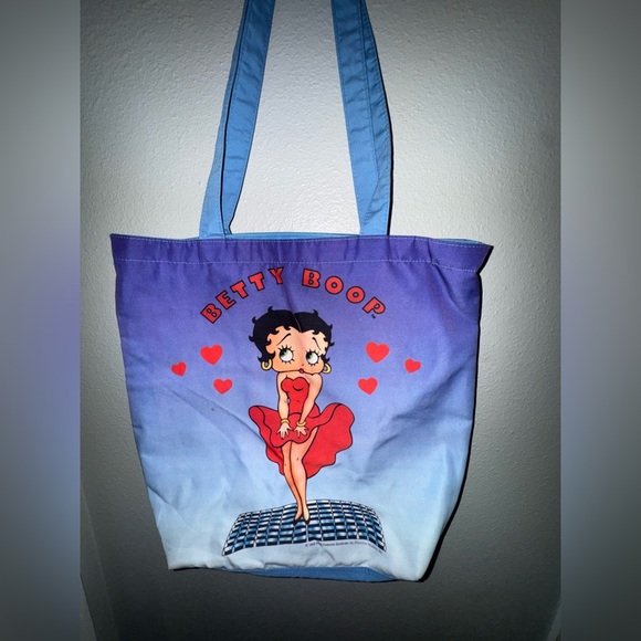 Betty Boop Handbags - VINTAGE BETTY BOOP TOTE BAG 18" X 16" "MARILYN MONROE" POSE OVER GRATE